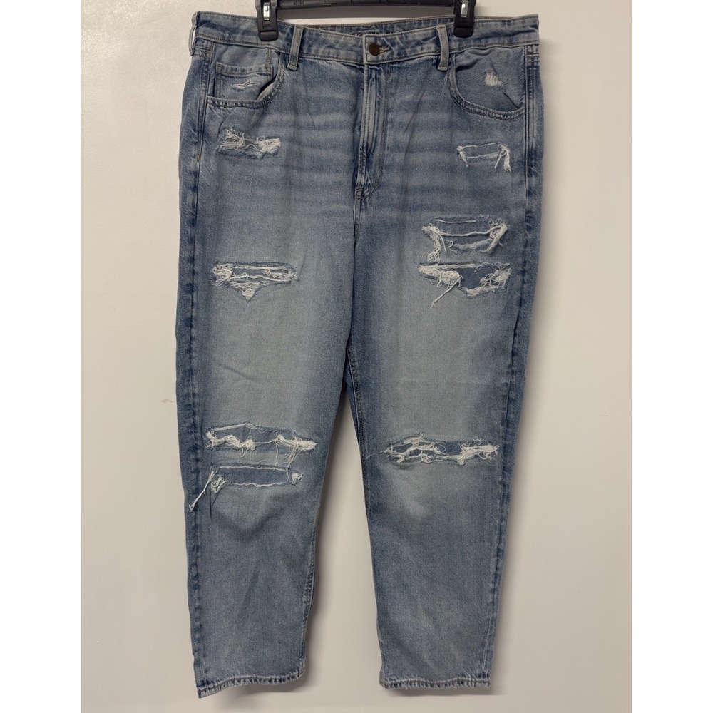 NEW American‎ Eagle 90s Straight Jeans Womens Size 18 High Rise Destroyed #8